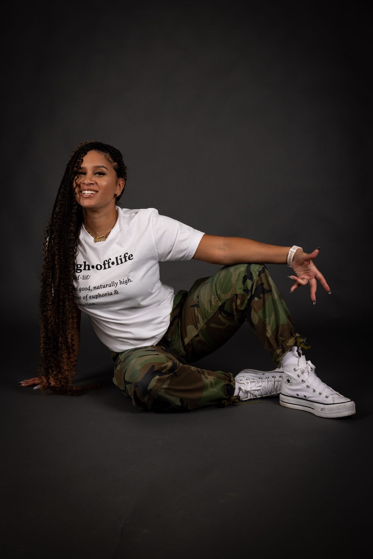 Alonda Rich in the High Off Life definition tee